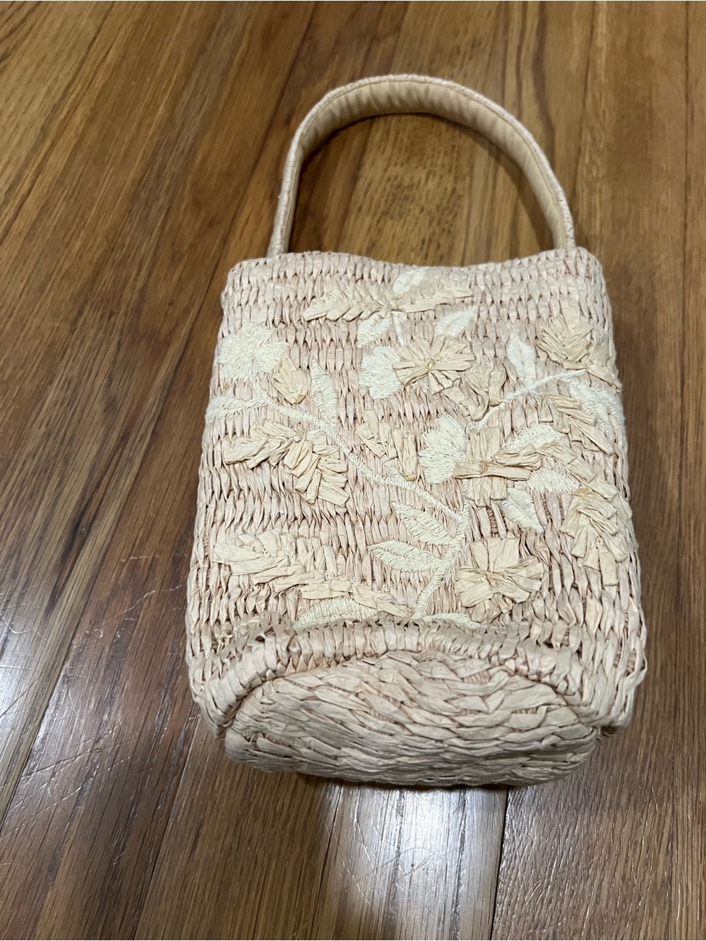 Zara Raffia Bucket Shoulder Bag